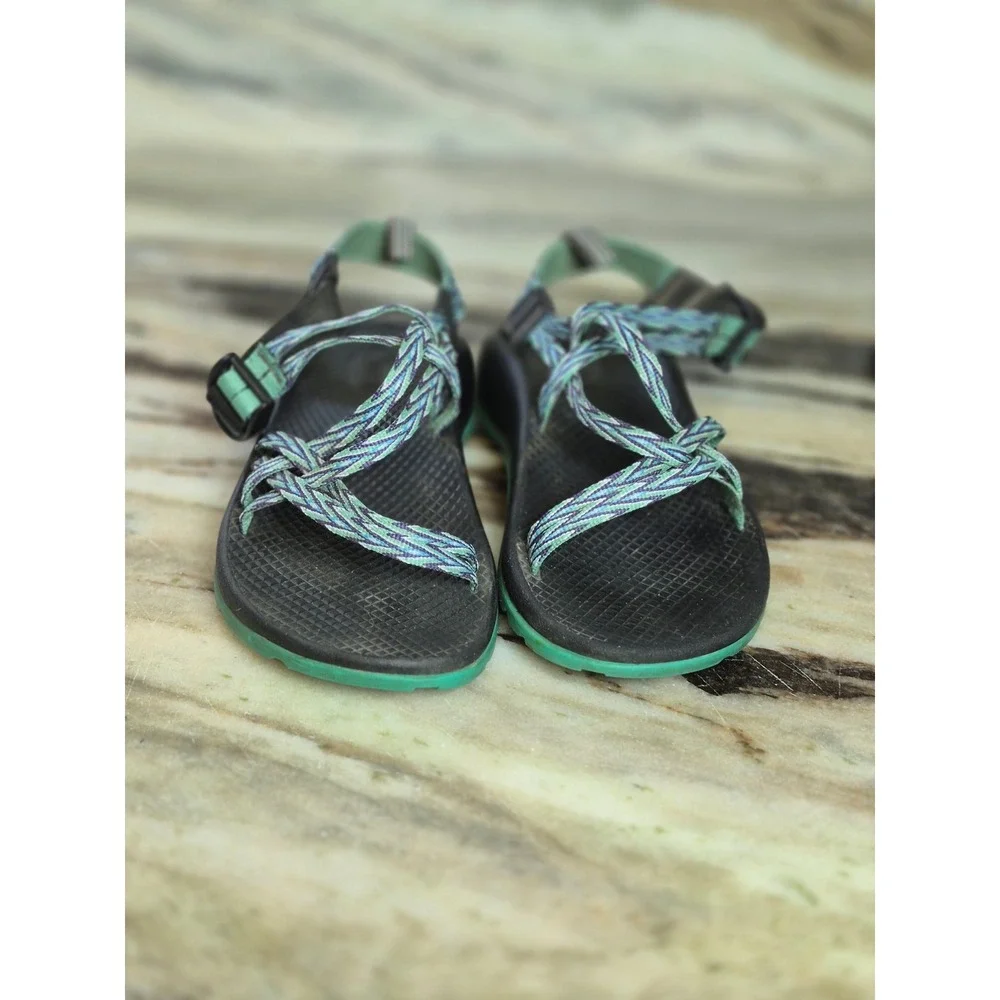 Chaco Kids Junior Z/1 Ecotread Sandals Teal Purple Black Strappy Size 4 Gorpcore